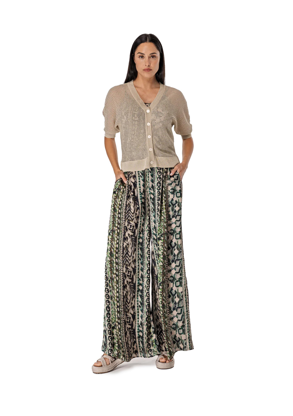 PANTALONE DONNA Verde Anonyme