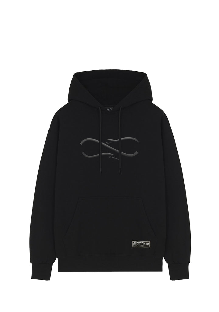 PROPAGANDA - Felpa Uomo Nera LOGO EMBOSSED