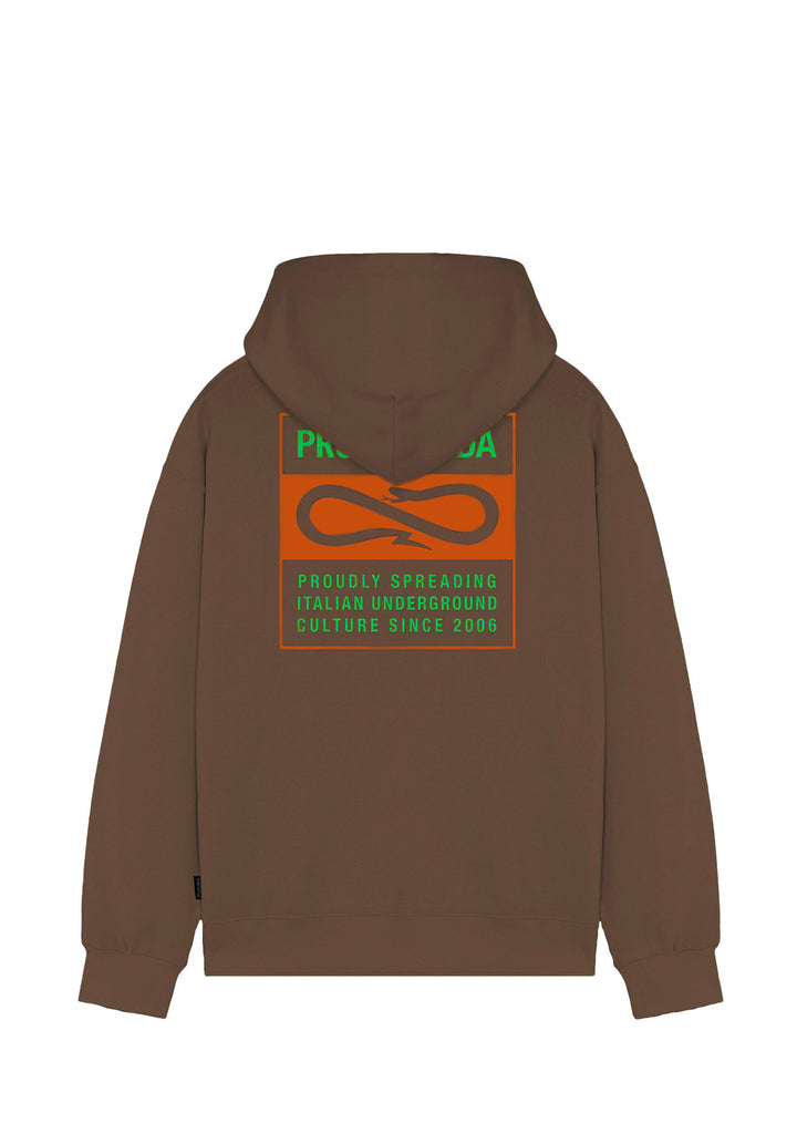 PROPAGANDA Felpa Uomo Marrone LABEL BICOLOR