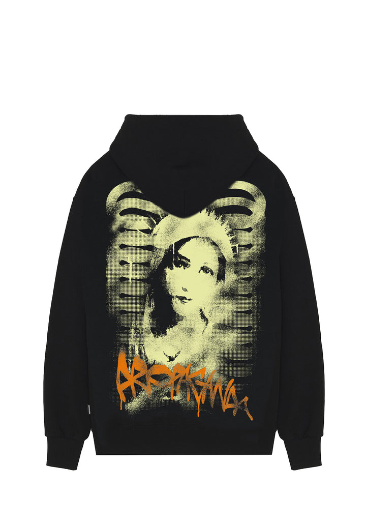 PROPAGANDA - Felpa Uomo Nero RIBS STENCIL