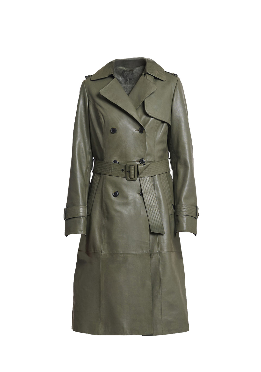 TRENCH DONNA Green Rino&pelle