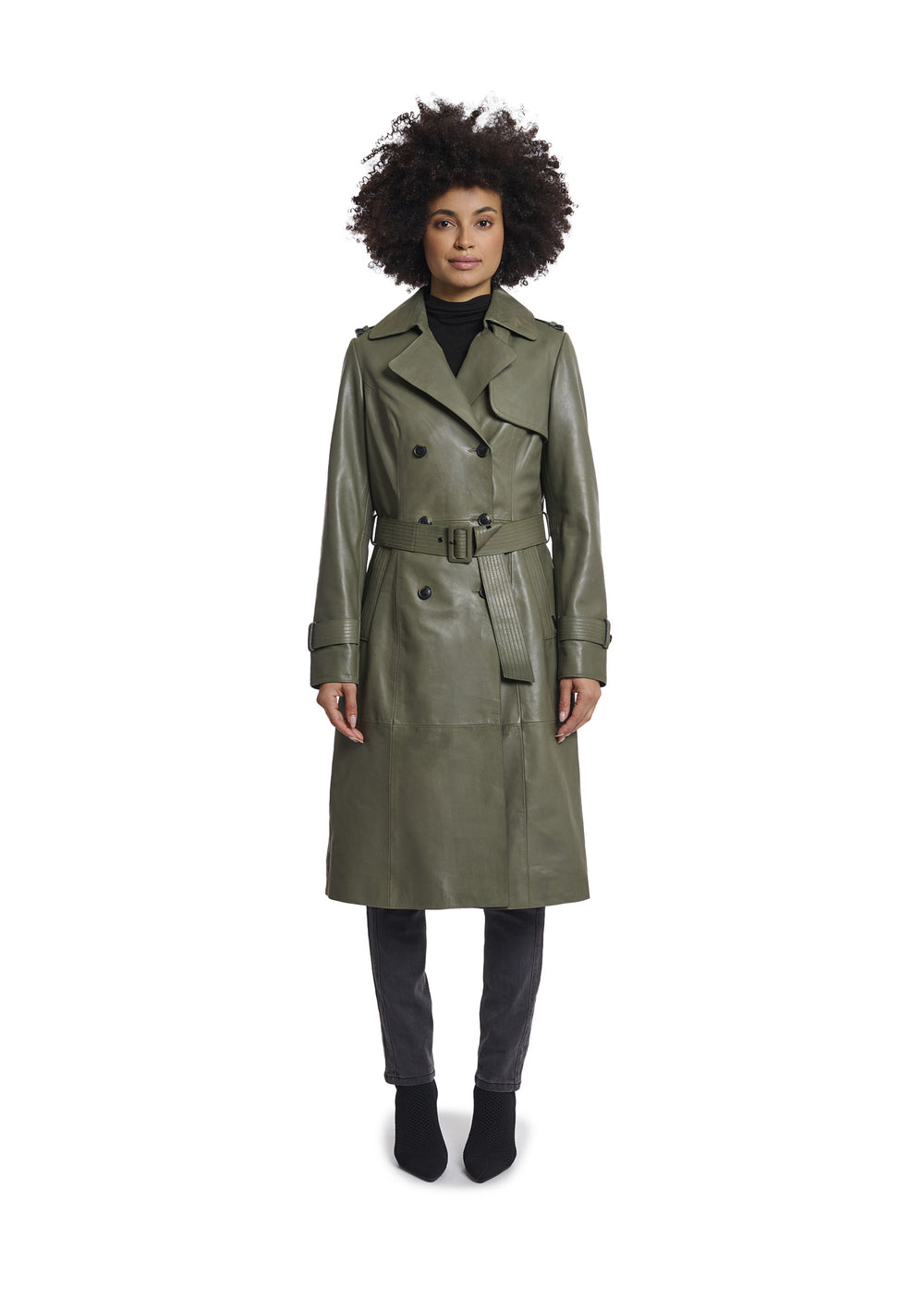 TRENCH DONNA Green Rino&pelle