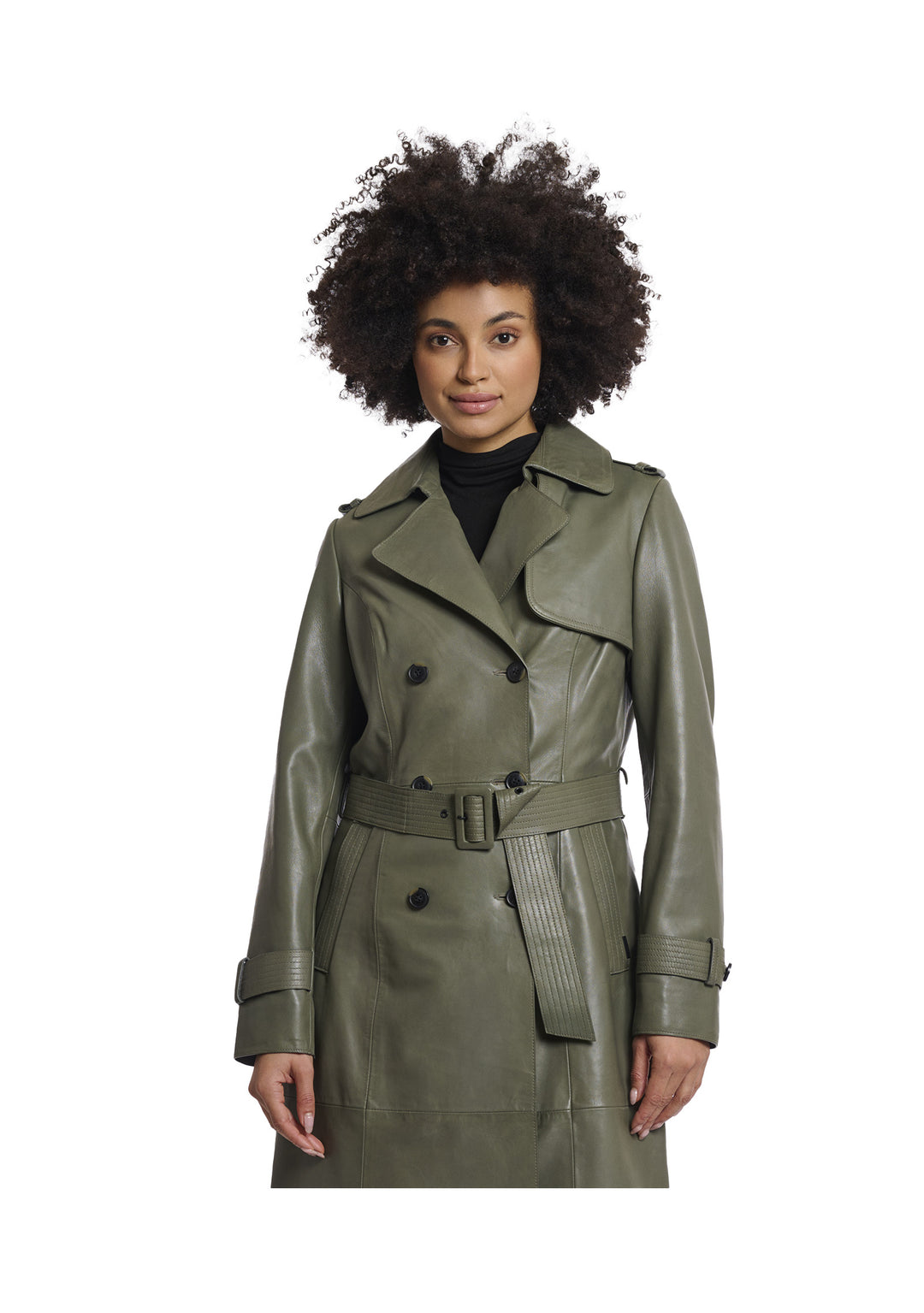 TRENCH DONNA Green Rino&pelle