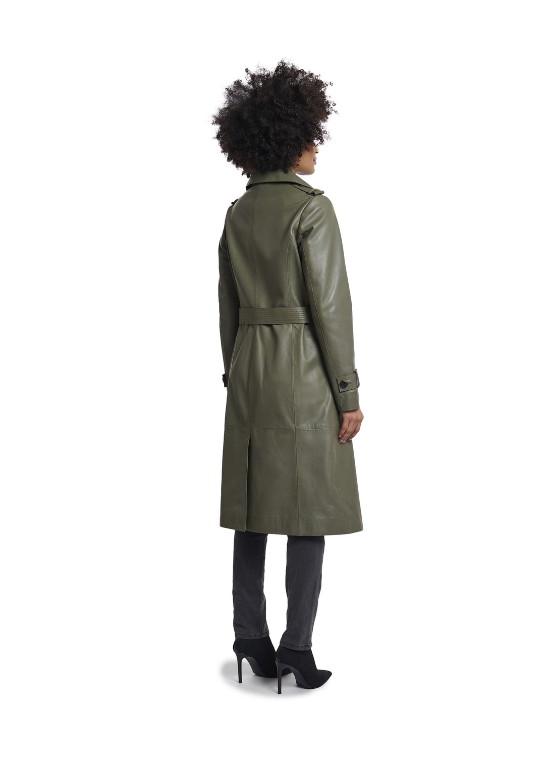 TRENCH DONNA Green Rino&pelle