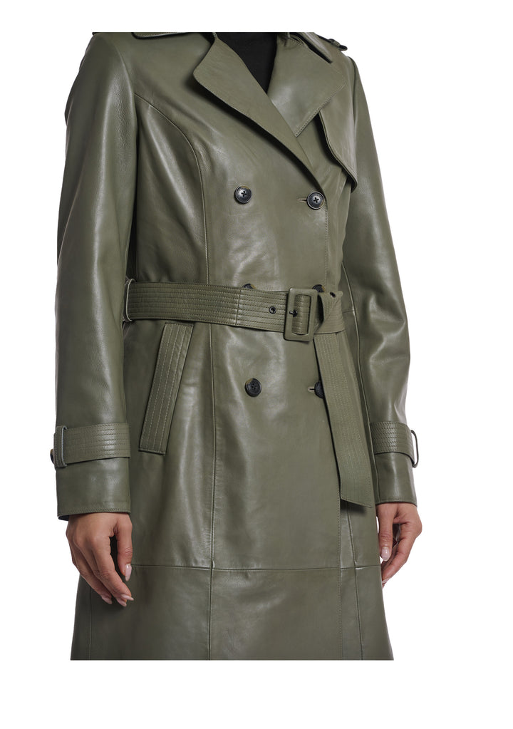 TRENCH DONNA Green Rino&pelle