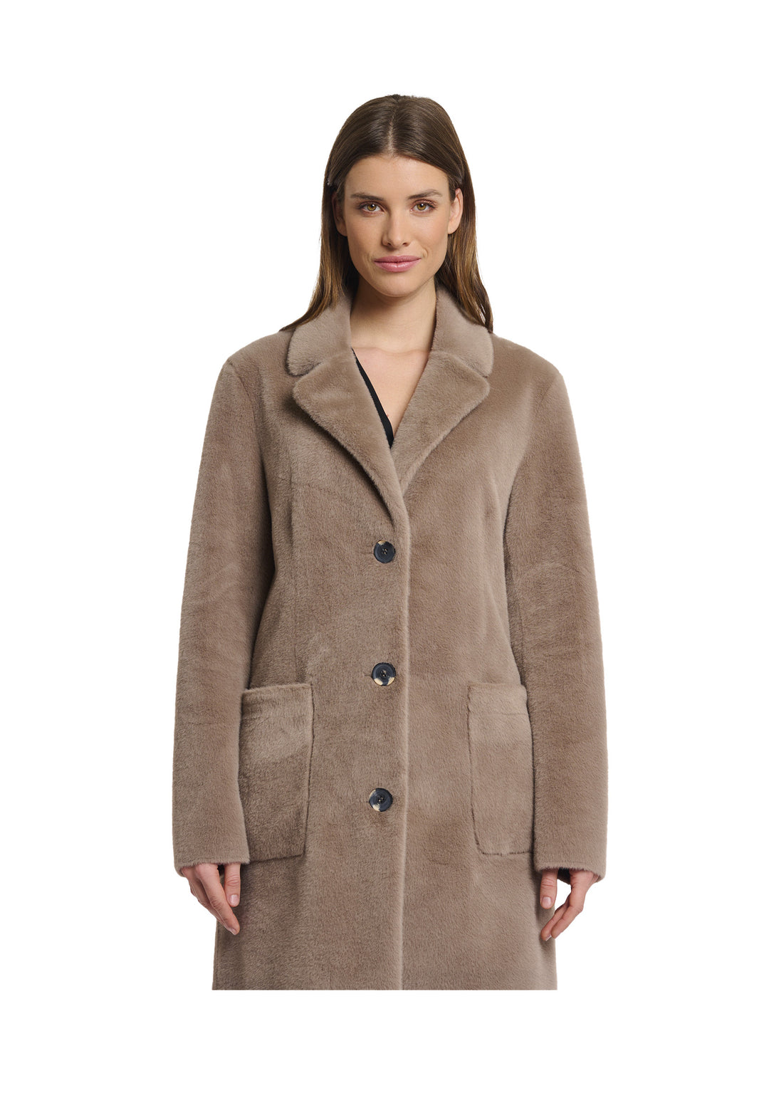 CAPPOTTO DONNA Tortora Rino&pelle