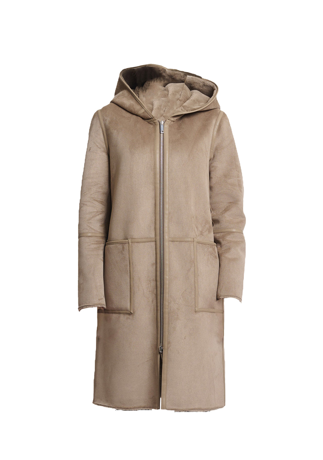 CAPPOTTO DONNA Tortora Rino&pelle