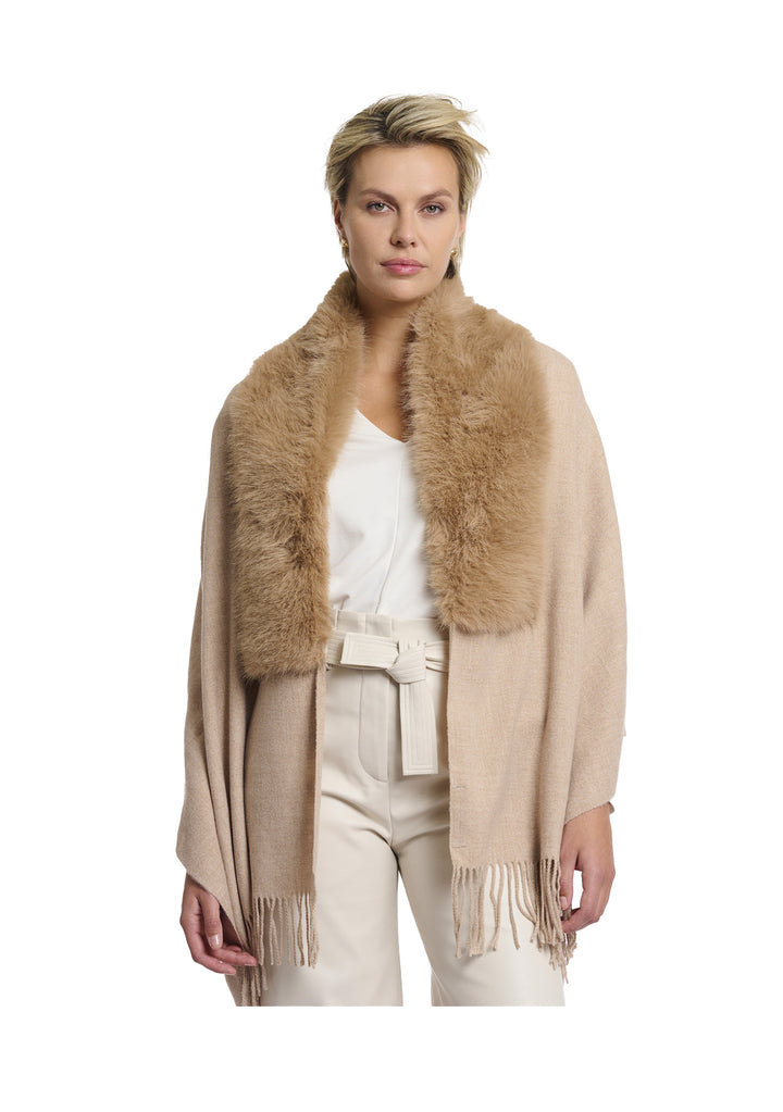 PONCHO DONNA Beige Rino&pelle