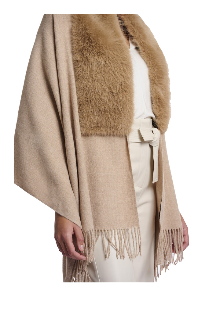 PONCHO DONNA Beige Rino&pelle