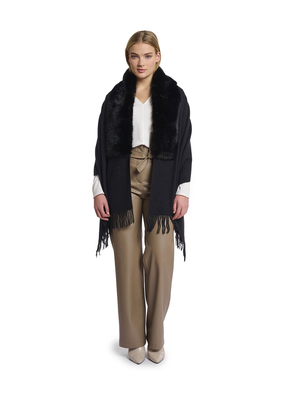 PONCHO DONNA Nero Rino&pelle
