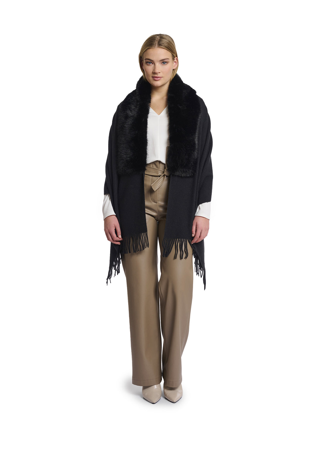 PONCHO DONNA Nero Rino&pelle