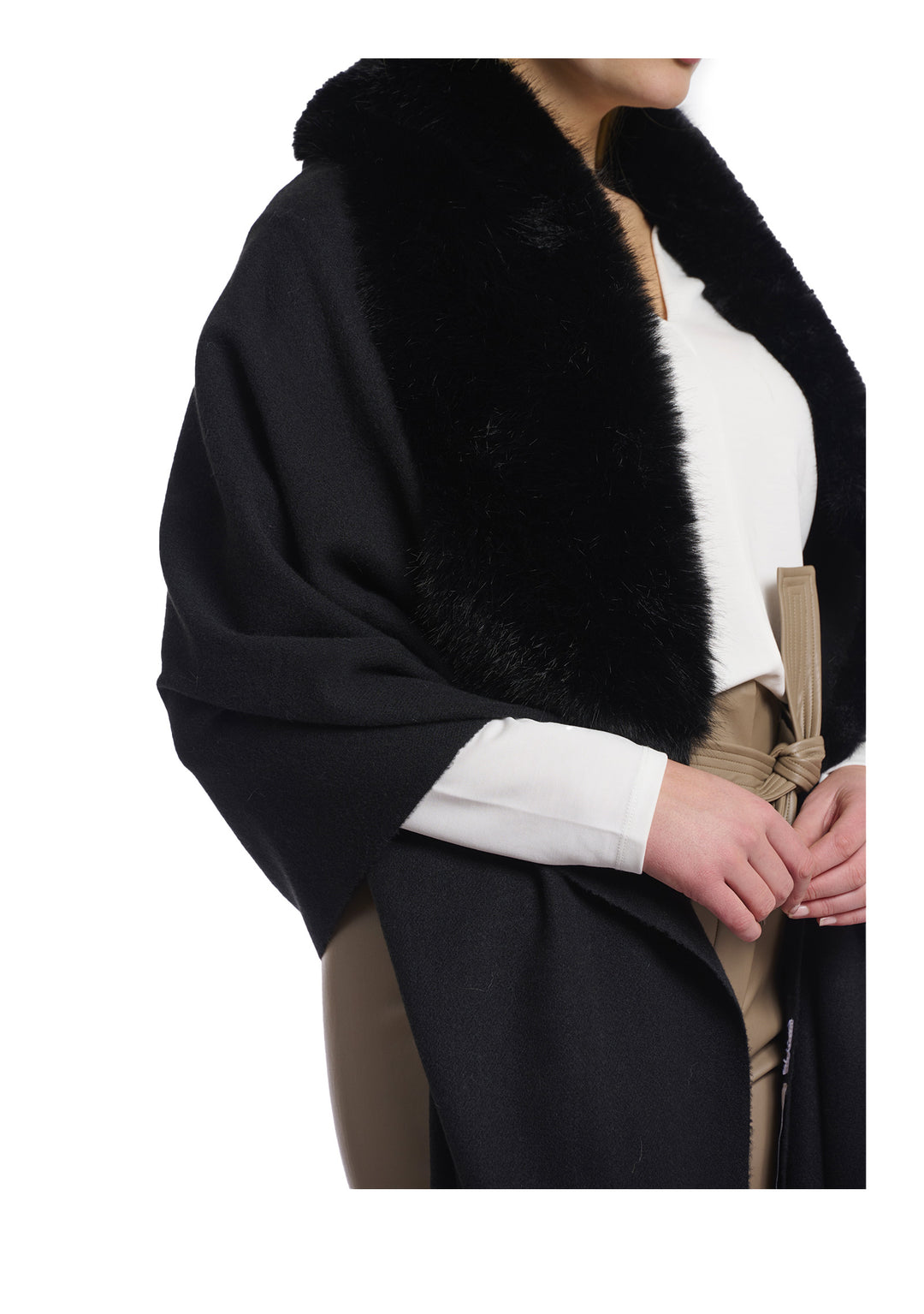 PONCHO DONNA Nero Rino&pelle
