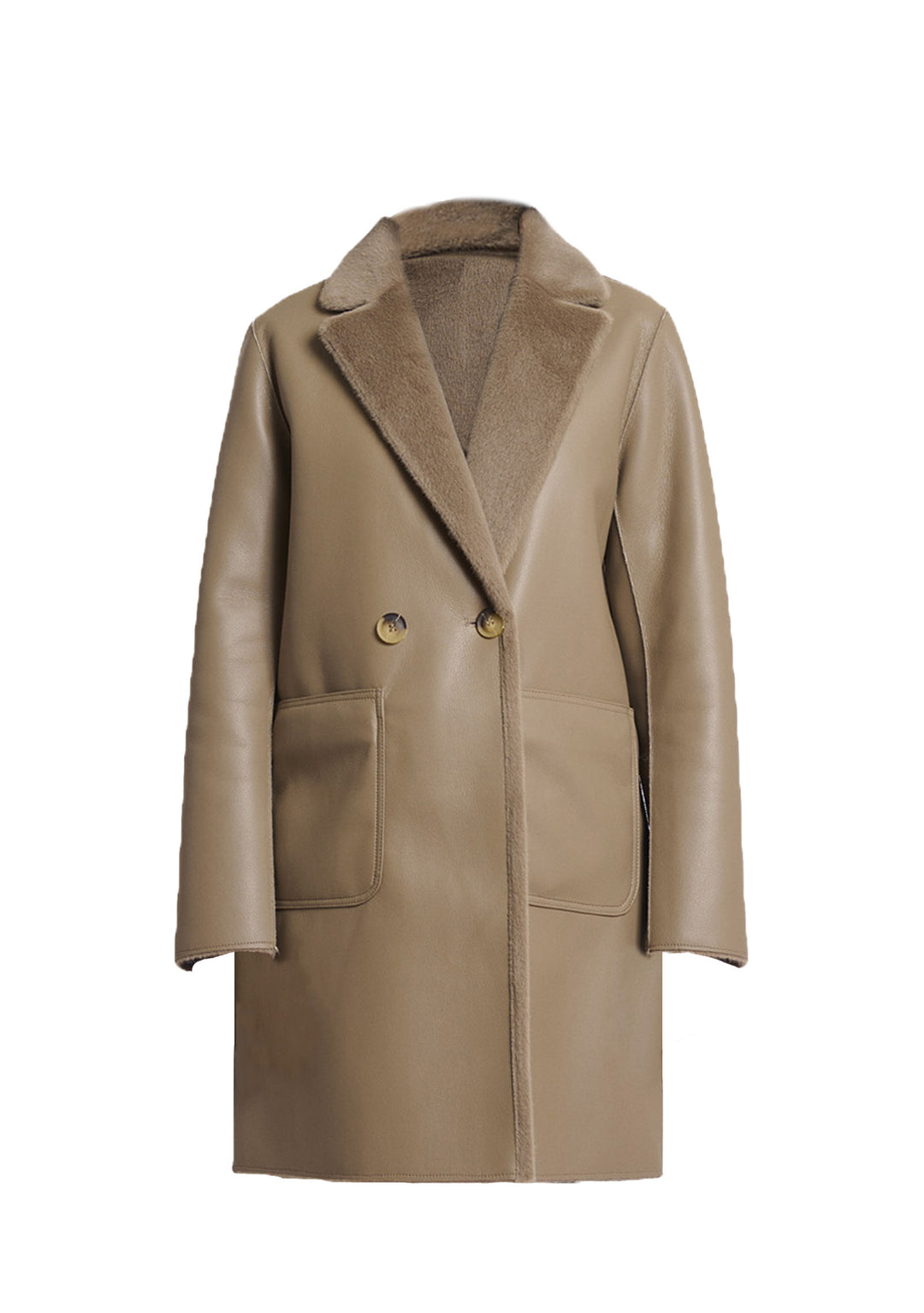 CAPPOTTO DONNA Tortora Rino&pelle