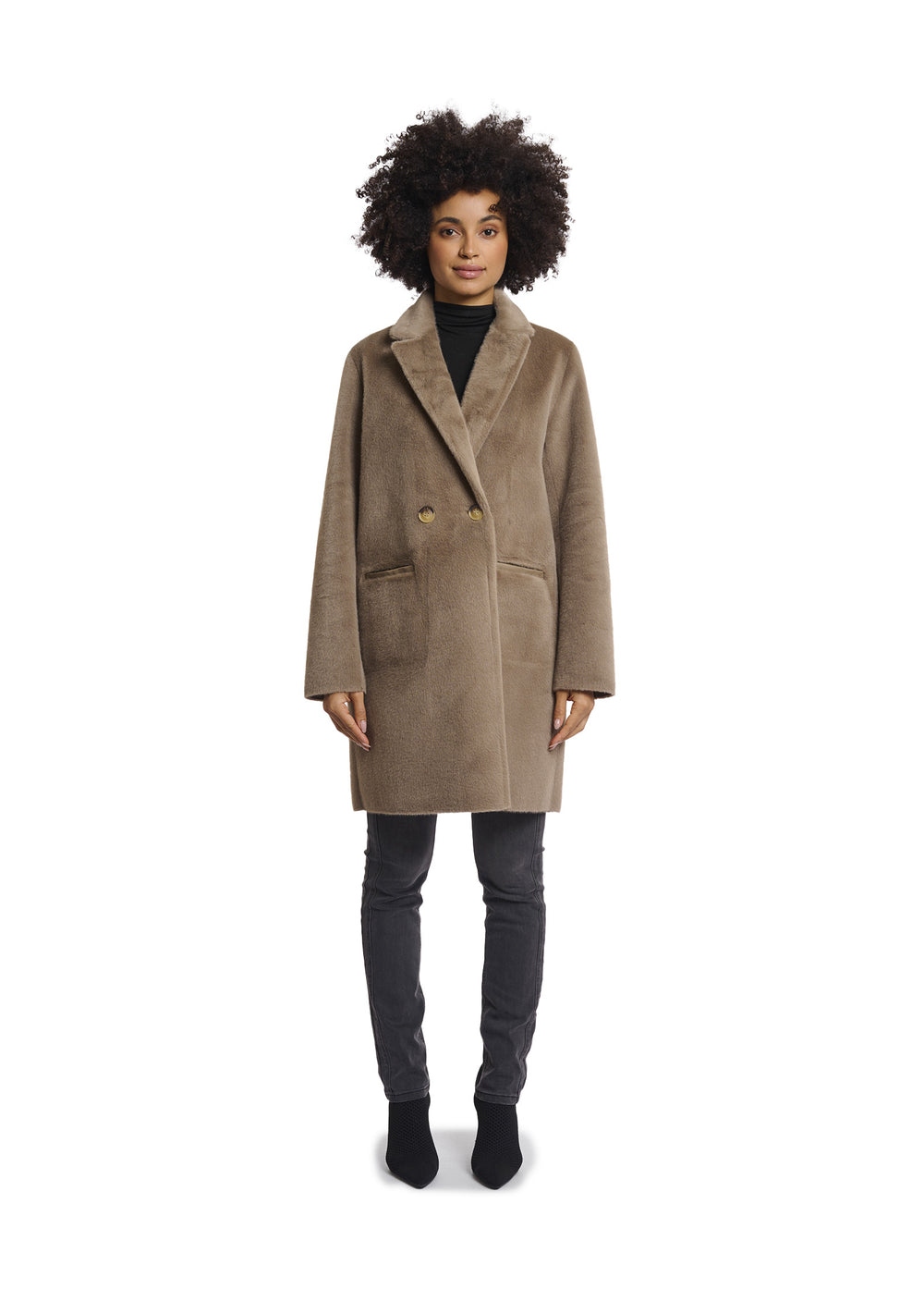 CAPPOTTO DONNA Tortora Rino&pelle