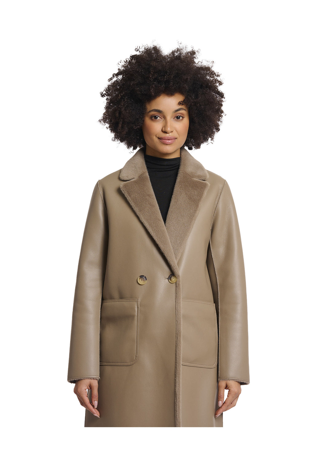 CAPPOTTO DONNA Tortora Rino&pelle