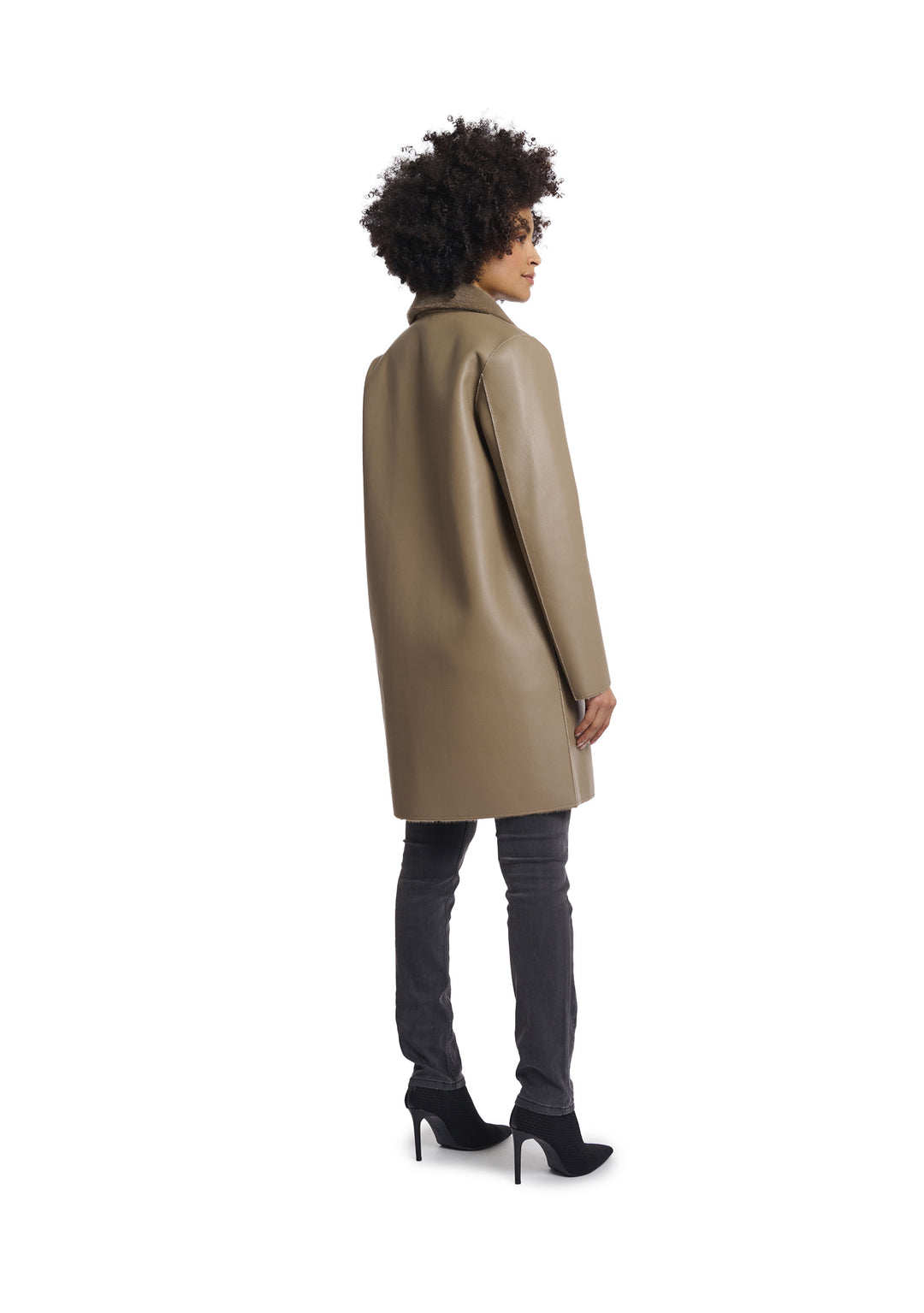 CAPPOTTO DONNA Tortora Rino&pelle