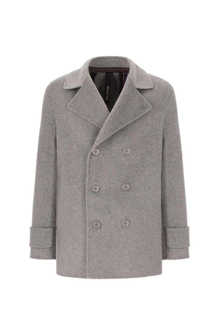 DISTRETTO12 - Cappotto Grigio Peacoat Essex
