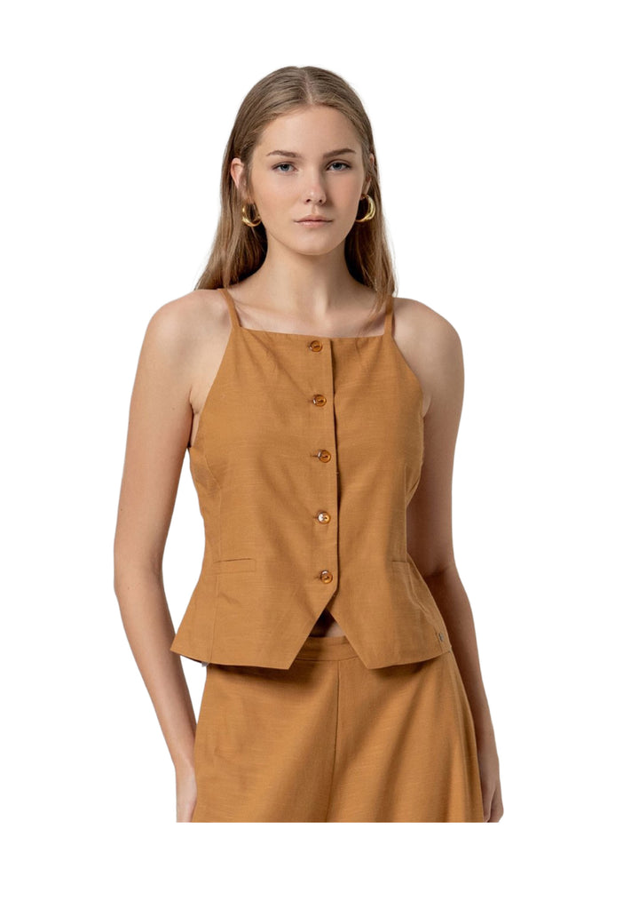 GILET DONNA Beige Surkana