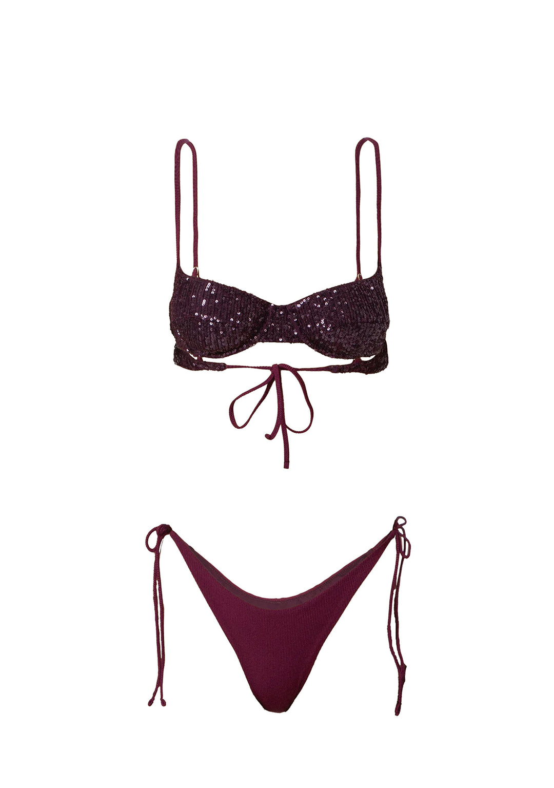 BIKINI REGGISENO Bordeaux Effek