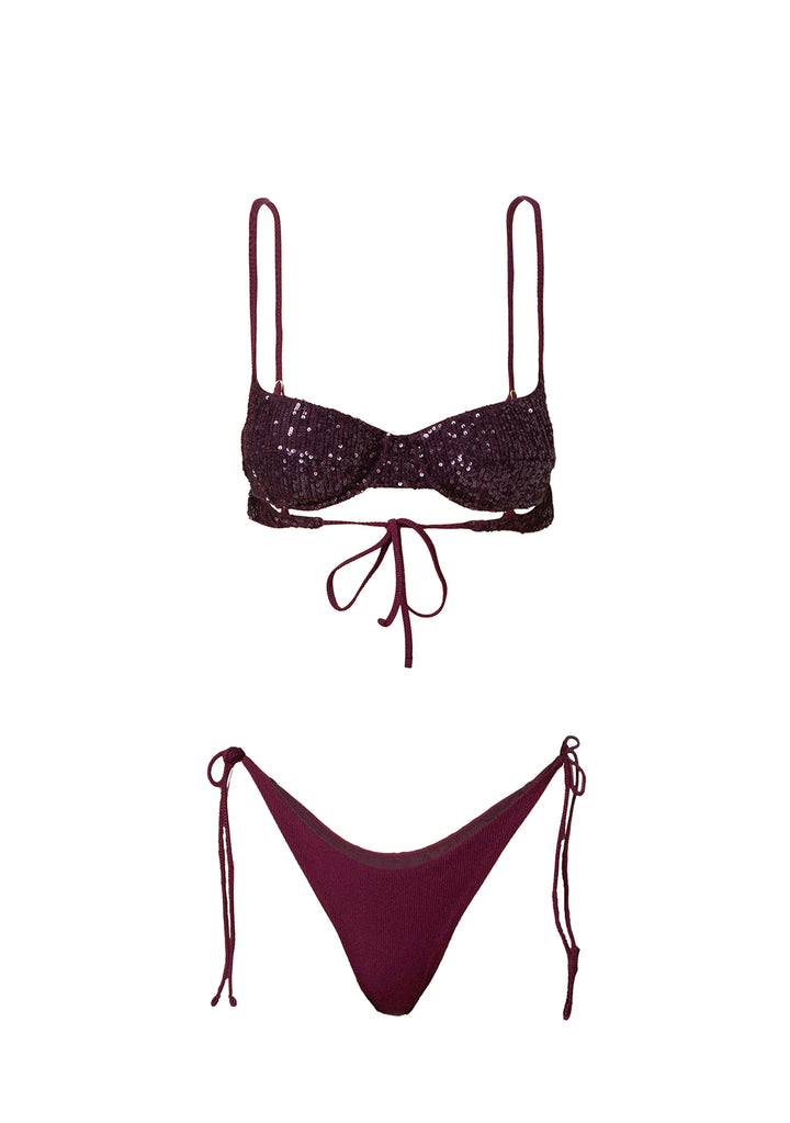 BIKINI REGGISENO Bordeaux Effek