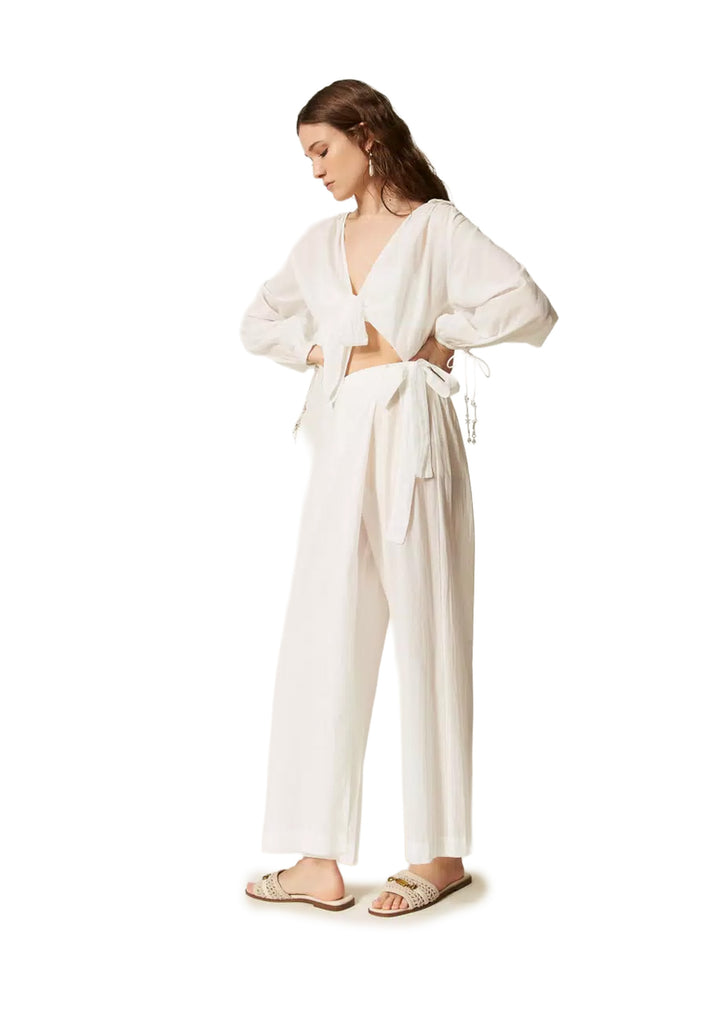 PANTALONE DONNA Panna Twinset