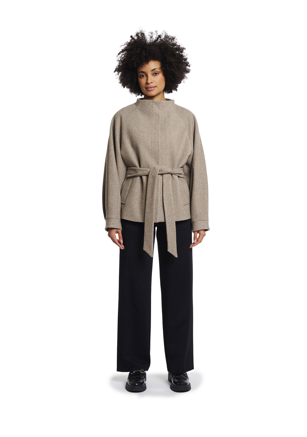 CAPPOTTO DONNA Tortora Rino&pelle