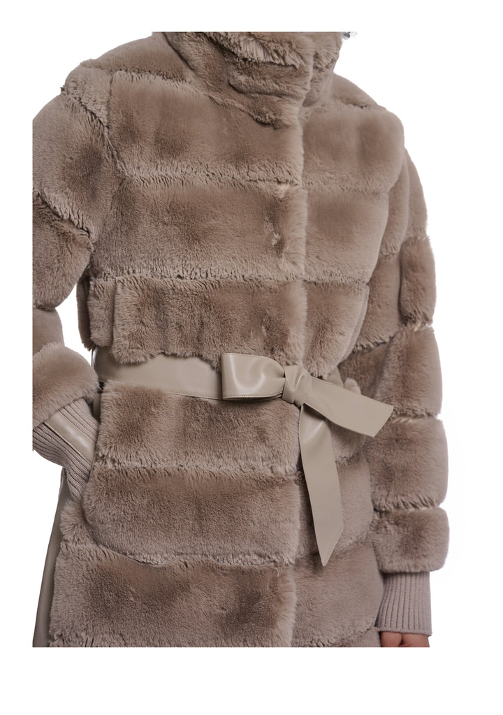 CAPPOTTO DONNA Tortora Rino&pelle